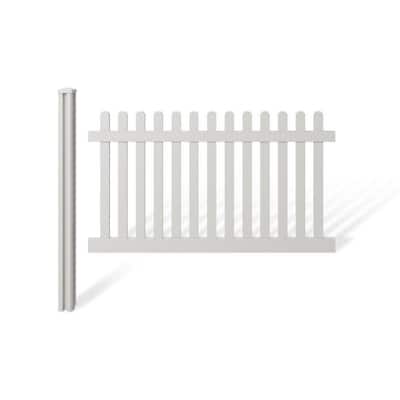 4 ft. H x 7 ft. W Premium Vinyl Classic Picket Fence Panel with Post and Cap