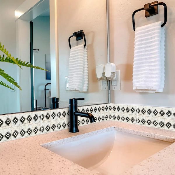 Green and White R203 5 in. x 5 in. Vinyl Peel and Stick Tile (24-Tiles, 4.17 sq. ft. /Pack)