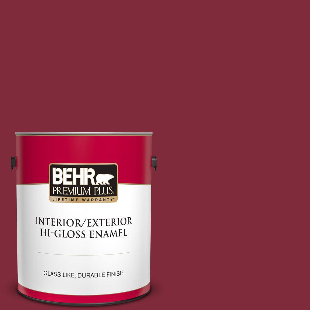 BEHR PREMIUM PLUS 1 gal. SH130 Red Red Wine HiGloss