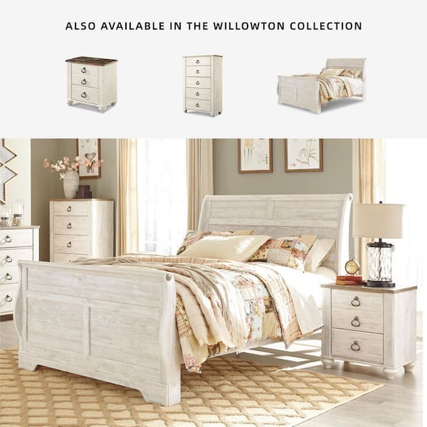 Signature DESIGN BY ASHLEY Willowton White/Brown 2-Drawer 23.74 in