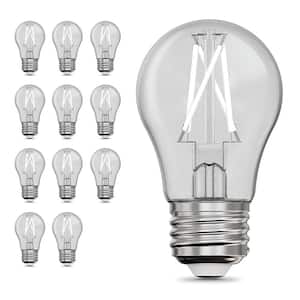 60-Watt Equivalent A15 Dimmable White Filament CEC Clear Glass E26 LED Ceiling Fan Light Bulb, Daylight 5000K (12-Pack)