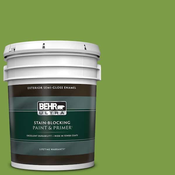 BEHR ULTRA 5 gal. #420B-7 Pepper Grass Semi-Gloss Enamel Exterior Paint & Primer