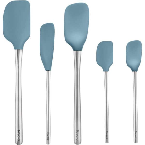 Flex-Core Stainless Steel Spatula Set, Blue Slate, 5-Piece