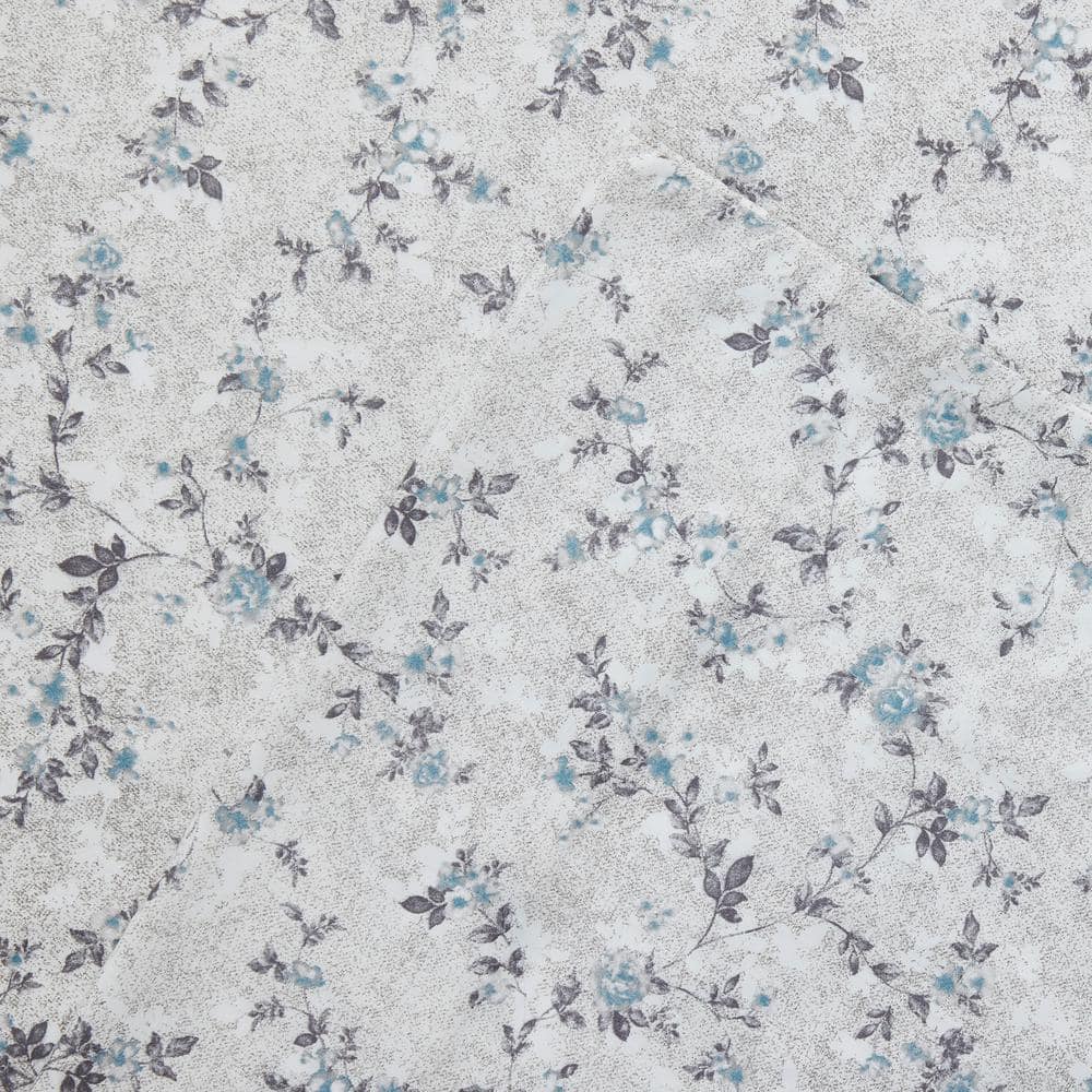 Kashmir Rose Blue Floral Microfiber Twin Sheet Set