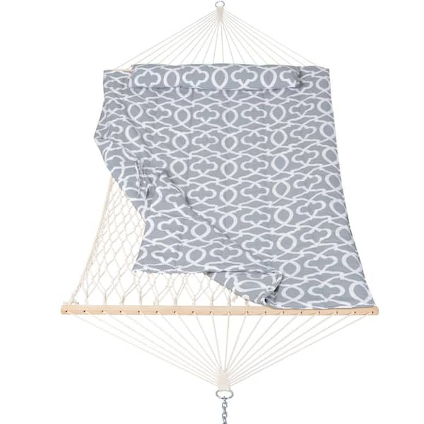 12 ft. Portable Hammock With Detachable Pad and Pillow, Grey
