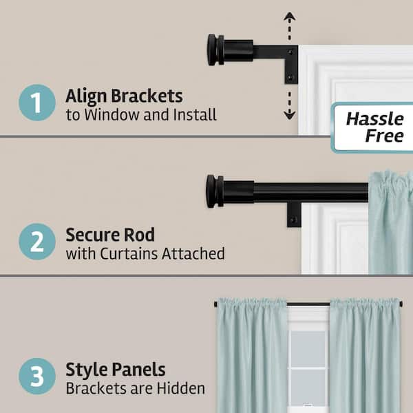 Single Curtain Rod, Home Depot Install Curtain Rods