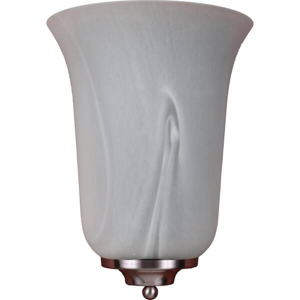 Volume Lighting Troy 4.5 in. 1-Light Indoor Brushed Nickel Wall Mount Sconce with Alabaster Glass Bell Shade