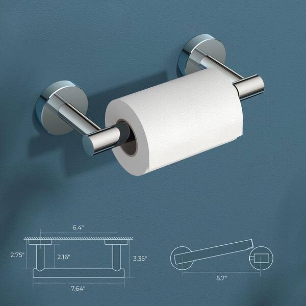FORIOUS Wall Mount Post Toilet Paper Holder in Chrome HH12401CH