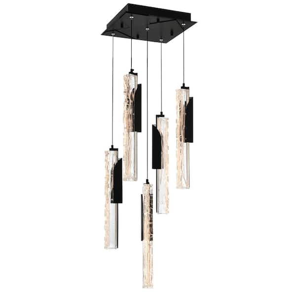 CWI Lighting Valira Integrated LED 12 in. 5 Light Black Mini Pendant