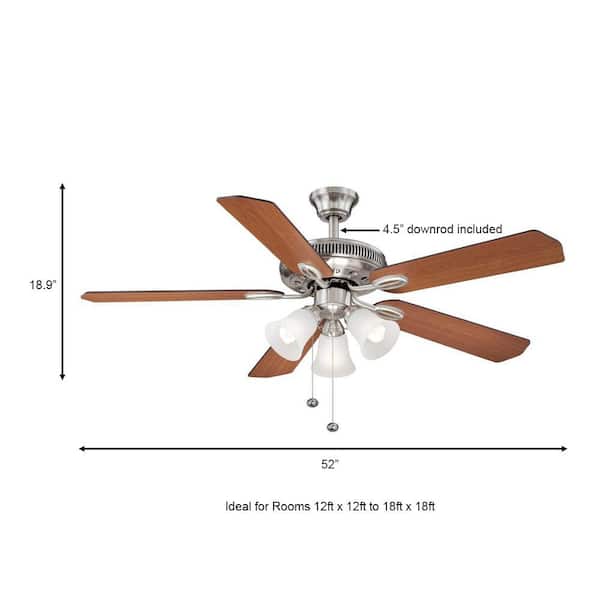 Glendale II 52 in. LED Brushed Nickel Ceiling Fan