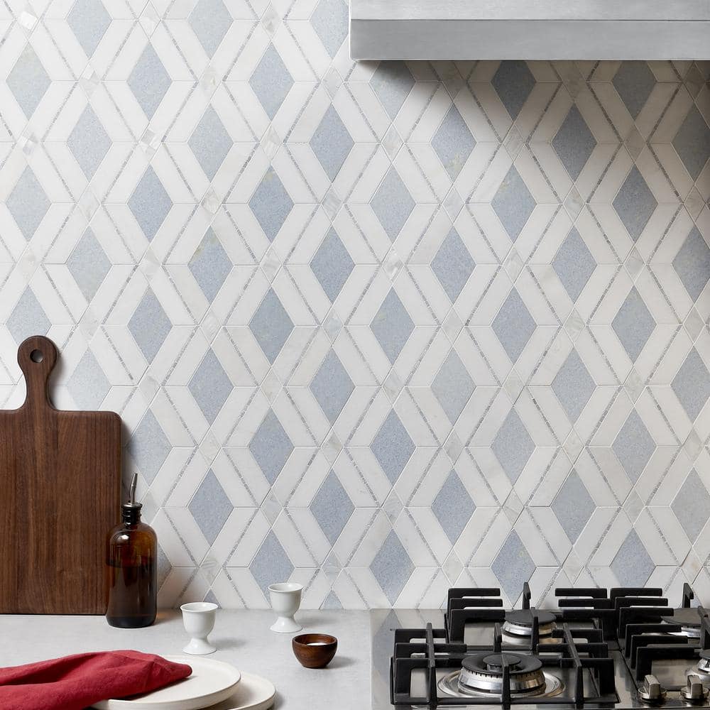 Spencer Blue Celeste Marble Mosaic Tile