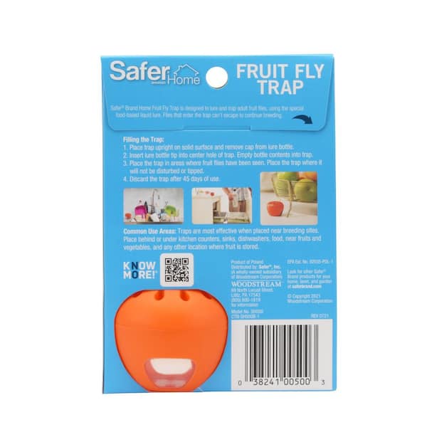 Safer Brand Home SH500SR Indoor Fruit Fly Trap – Ready-to-Use, Non-Staining, No Chemical Insecticides – 2 Traps, Blue