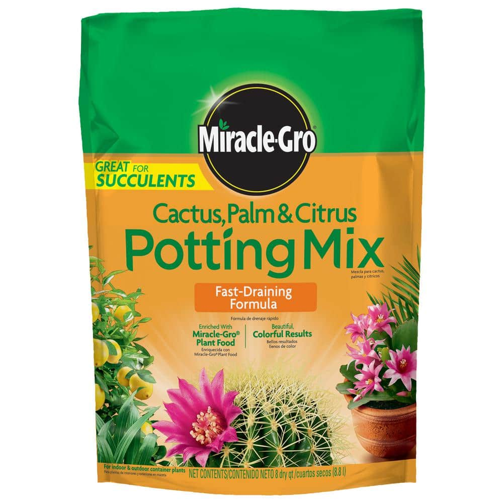 Miracle-Gro Cactus, Palm and Citrus Potting Mix 8 Qt., Soil, Great for ...