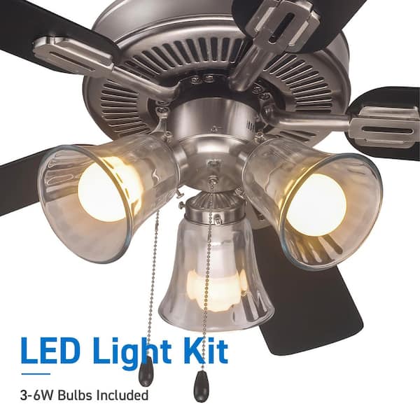 Commercial Cool 42 in. 3 LED Light Indoor, Brushed Nickel Ceiling