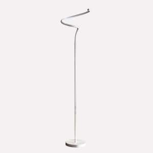 51 in. White LED Novelty Curvy Spiral Standard Floor Lamp