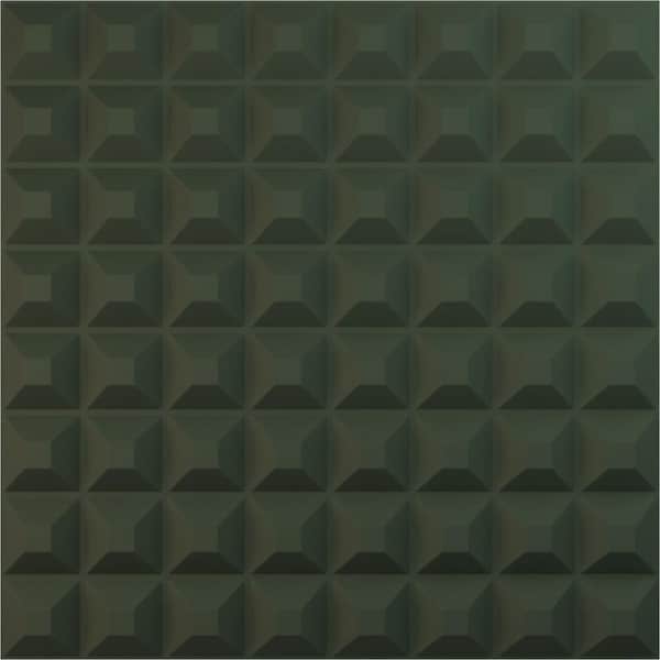 Ekena Millwork 19 5/8 in. x 19 5/8 in. Bradford EnduraWall Decorative 3D Wall Panel, Satin Hunt Club Green (12-Pack for 32.04 Sq. Ft.)