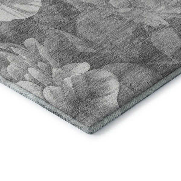 Mayfield Premium Machine Washable Abstract AMF1561 Gray 2 ft. 3 in. x 7 ft. 6 in. Runner Rug