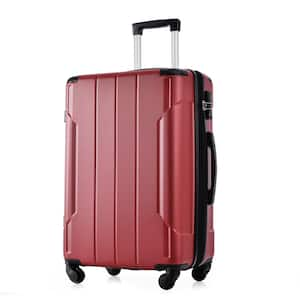 28 in. Red ABS Hard Shell Lightweight Single Spinner Suitcase with TSA Approved Lock