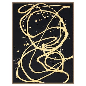 "Gold Combo VI" by Renee W. Stramel 1-Piece Floater Frame Giclee Abstract Canvas Art Print 42 in. x 32 in.