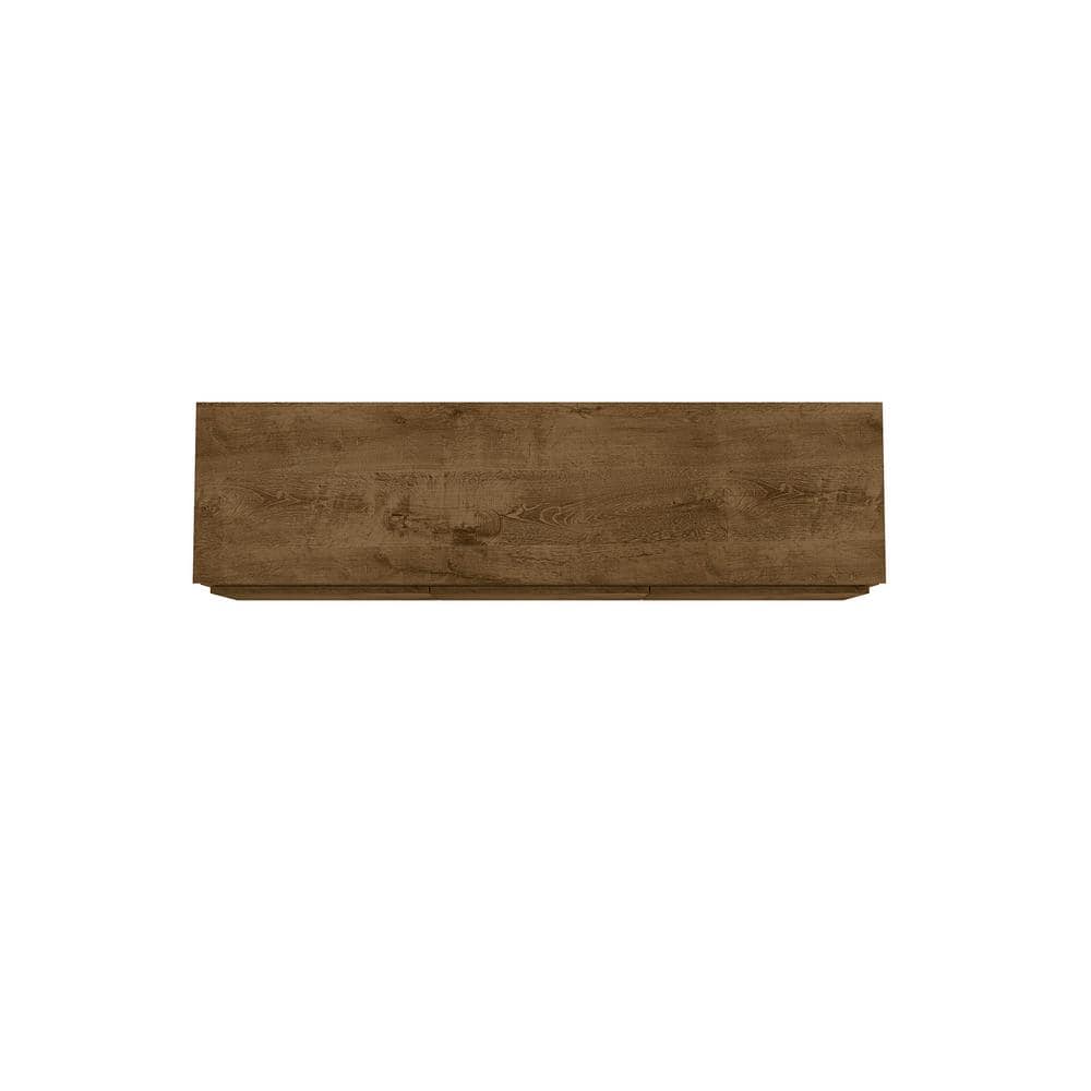 Rustic Brown Solid Wood TV Stand with Cabinet for 60" TVs