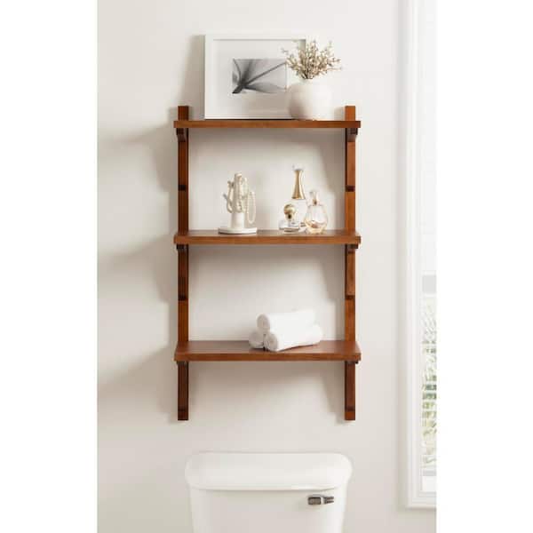 置物 remon Kate and Laurel Meridien 18 in. W x 8 in. D Brown Wood Decorative
