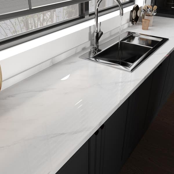 High Temperature Resistant Stick Kitchen Wallpaper, Greaseproof Sticker, Waterproof and Easy to Clean, White