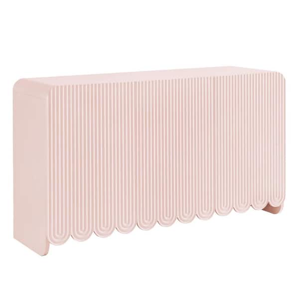 MODWAY Dahlia 55-in. Fluted MDF Sideboard Cabinet in Soft Pink