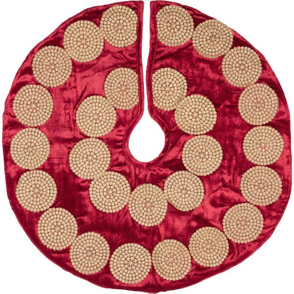 21 in. Red Memories Glam Christmas Decor Mini Tree Skirt