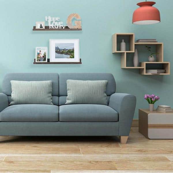 Duffy 24'' Torched Brown Paulownia 2-Piece Wall Shelf Set