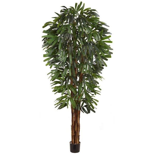 Nearly Natural 84 in. Artificial Raphis Silk Palm Tree 5456 The Home Depot