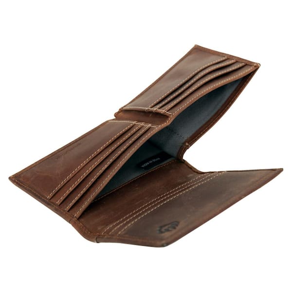 Wolverine Raider Full Grain Oil Tan Leather L-Fold Wallet in Brown