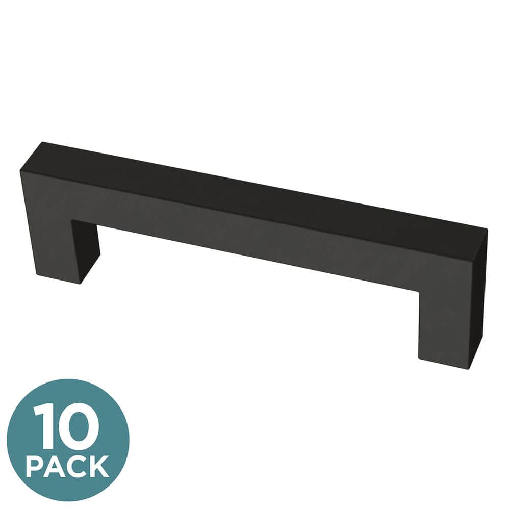 10-Pack Modern Square 3-3/4 in. (96 mm) Modern Matte Black Cabinet Drawer Pulls with Open Back Design price history on PriceWatchPro