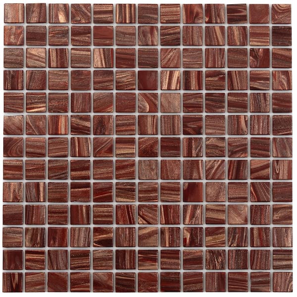 Apollo Tile Celestial 4" x 6" Glossy Fire Brick Red Glass Mosaic Uniform square Wall & Floor Sample Tile 0.13 sq. ft./Piece (1-Pack)