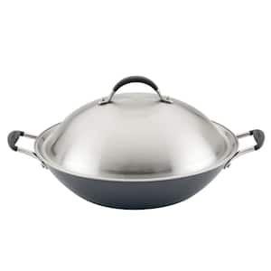 A1 Series 14 in. Graphite Aluminum Nonstick Induction Wok with Lid