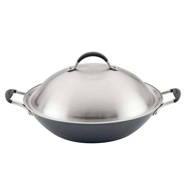 Circulon A1 Series 14 in. Graphite Aluminum Nonstick Induction Wok with ...