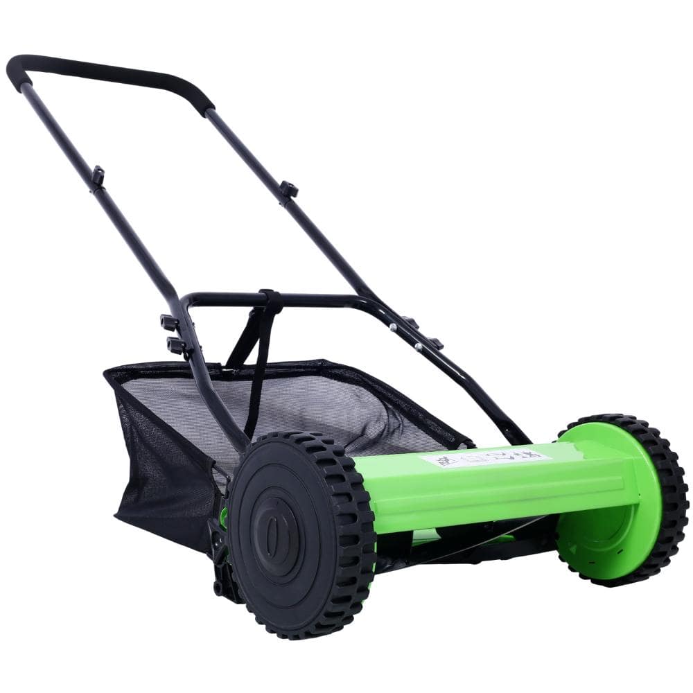 16-Inch 5-Blade Push Reel Lawn Mower with Grass Catcher, GREEN COLOR price history on PriceWatchPro