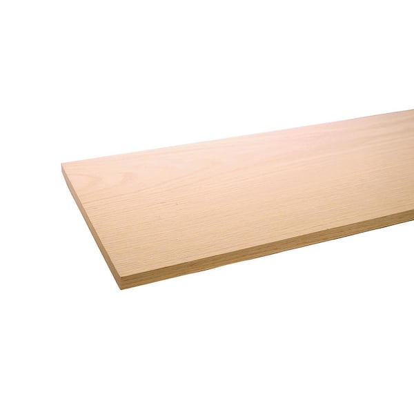Waddell Project Board - 36 in. x 12 in. x 1 in. - Unfinished S4S Red Oak Wood with No Finger Joints - Ideal for DIY Shelving