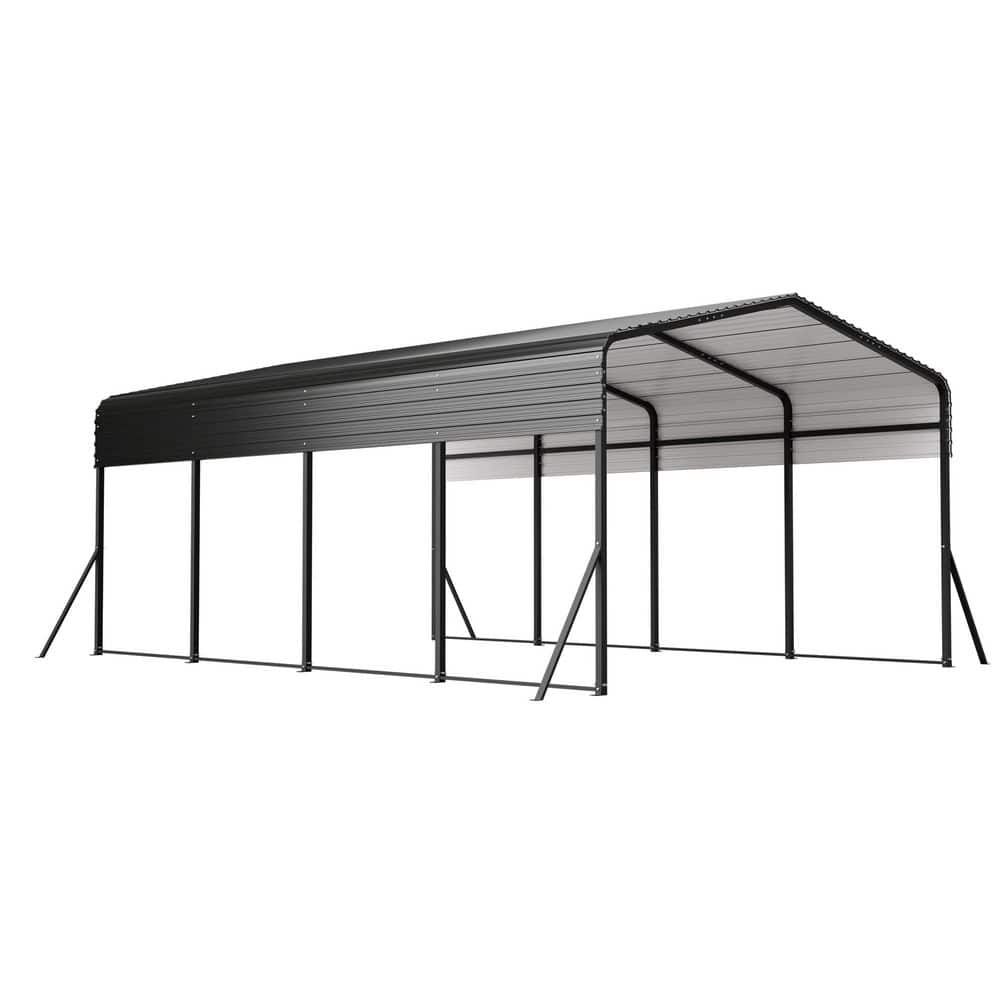 13 ft. W x 20 ft. D x 8.9 ft. H Black Hardtop Galvanized Steel Portable Carport durable construction price history on PriceWatchPro