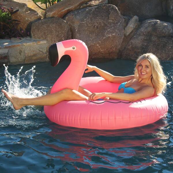 Flamingo Inflatable Swimming Pool Raft Float Pink flamingo pool float tube 