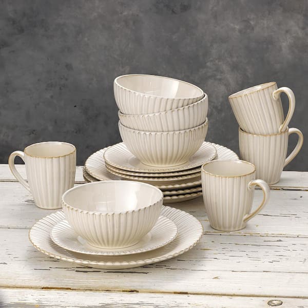 Over and Back 16-Piece White Reactive Stoneware Dinnerware Set (Service for  4) 921683 - The Home Depot