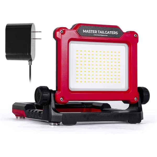LED Work Flood Light Powered by Standard 18-20-Volt Battery or Wall Plug with Magnetic Base and 180° Pivot