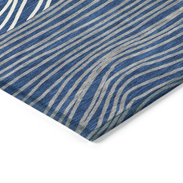 Chantille Machine Washable Indoor/Outdoor Abstract ACN2350 Navy 2 ft. x 3 ft. Accent Rug