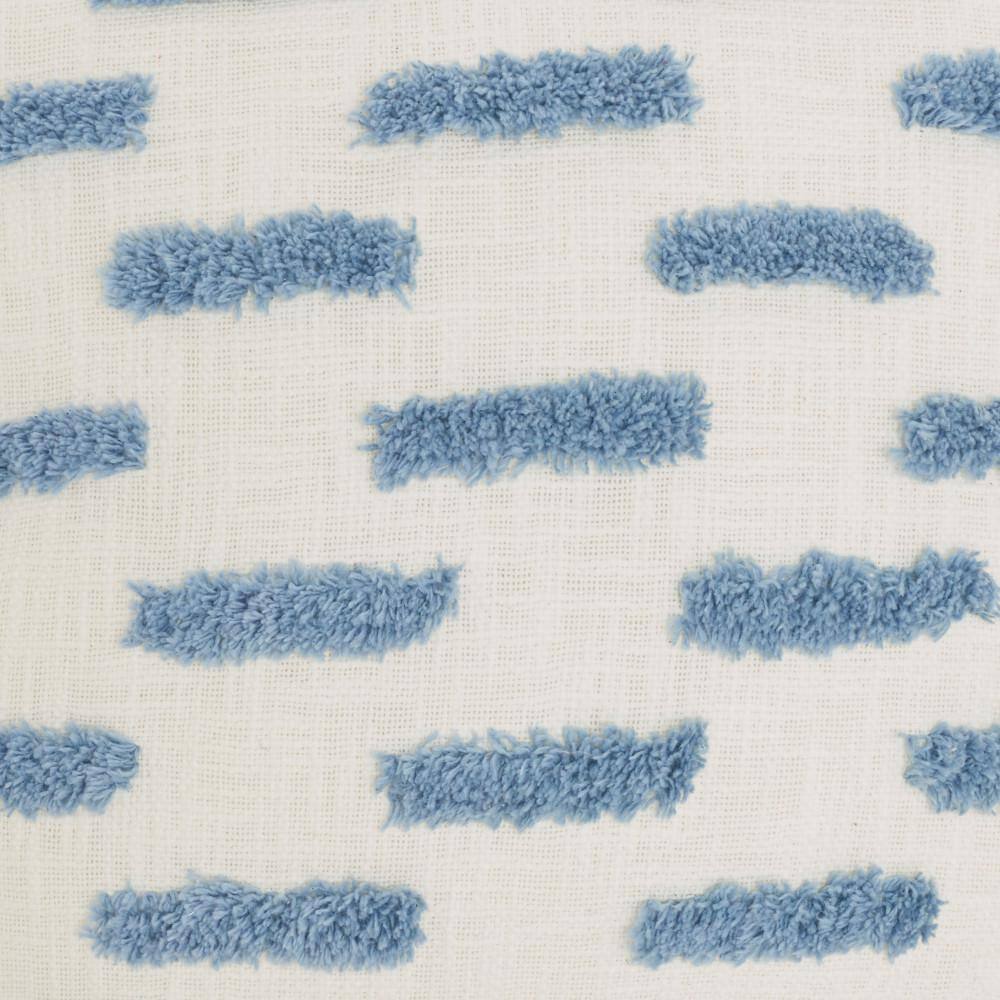 Ocean Blue Cotton Tufted Geometric 18" Throw Pillow