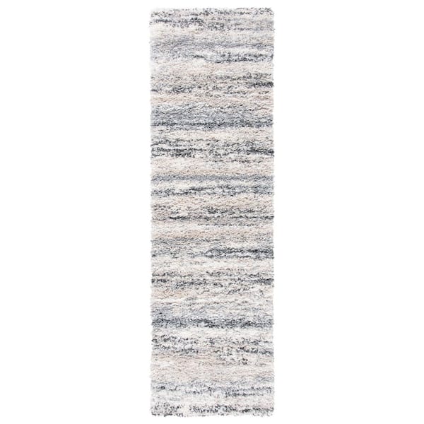 Fontana 2 ft. x 8 ft. Ivory/Gray Abstract Runner Rug