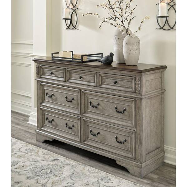 ashley dresser grey Signature DESIGN BY ASHLEY Lodenbay Gray 7 Drawer 64 in. Dresser B751-31