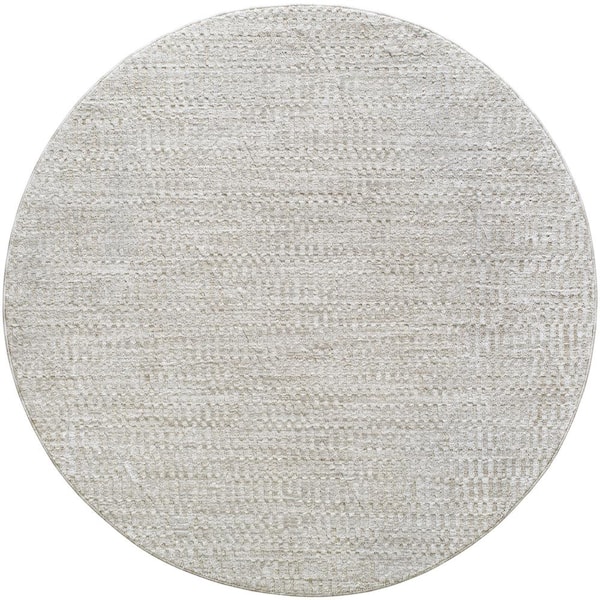 Masterpiece Gray Traditional 8 ft. Round ft. Indoor Area Rug