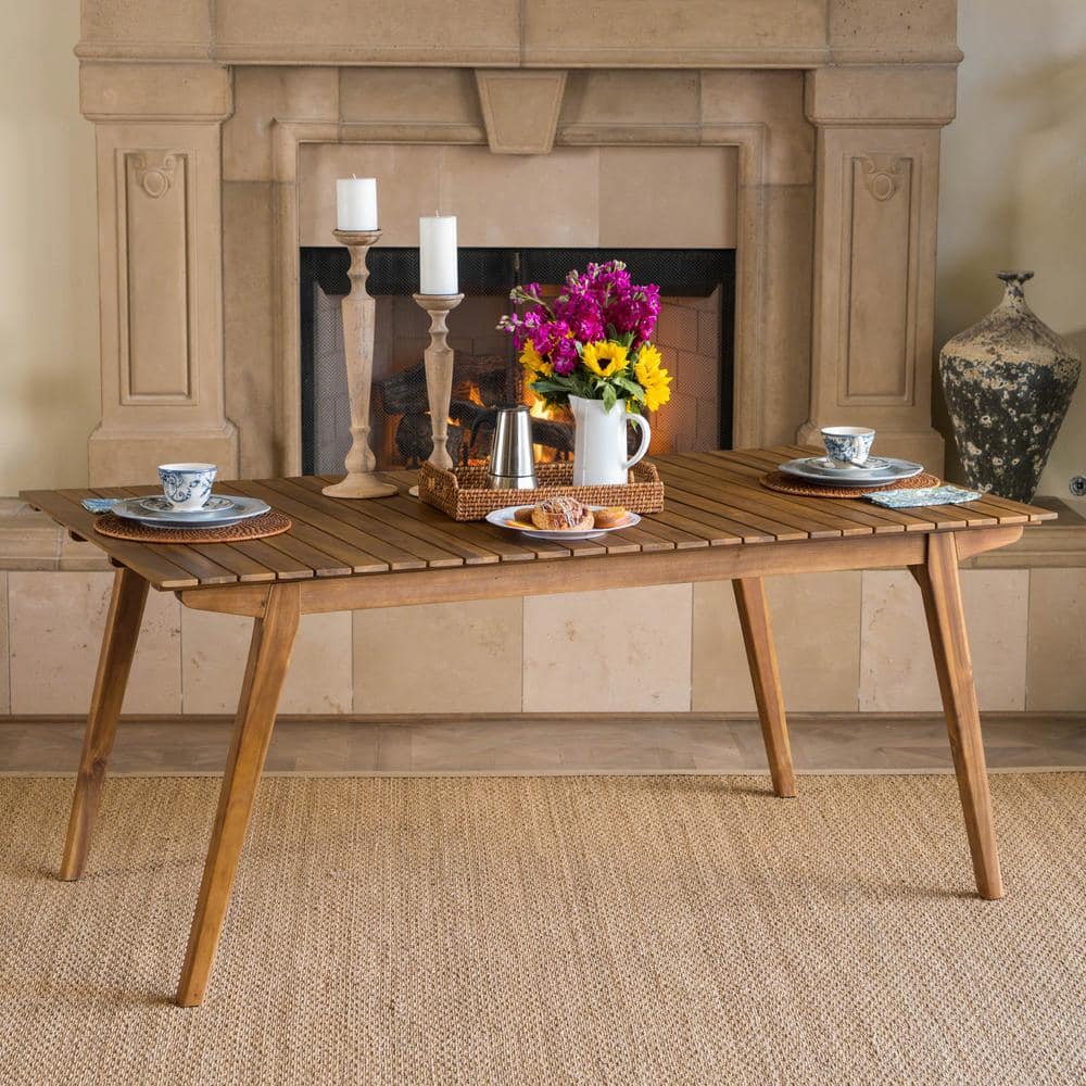 Timor 69" Teak Acacia Wood Outdoor Dining Table