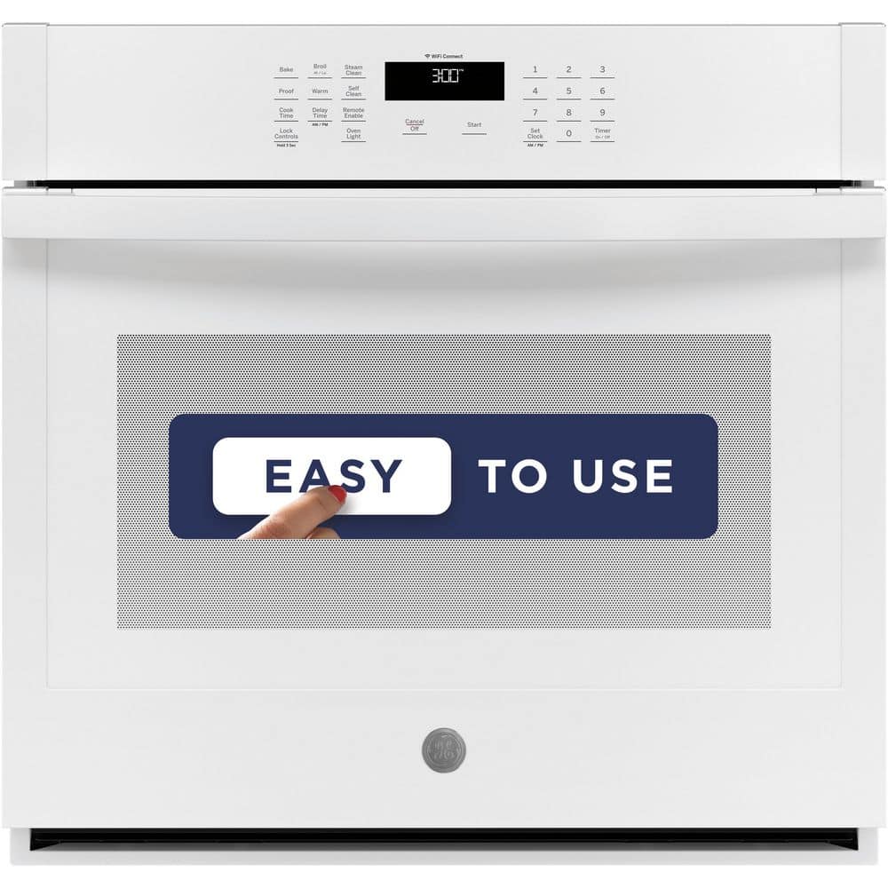 30 in. Smart Single Electric Wall Oven Self-Cleaning in White
