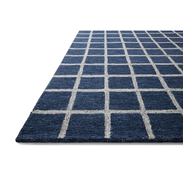 Chris Love Julia Polly Navy / Silver 9 ft. 3 in. x 13 ft. Contemporary Area Rug