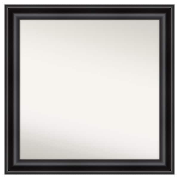 Amanti Art Grand Black 35.75 in. W x 35.75 in. H Custom Non-Beveled Recycled Polystyrene Framed Bathroom Vanity Wall Mirror